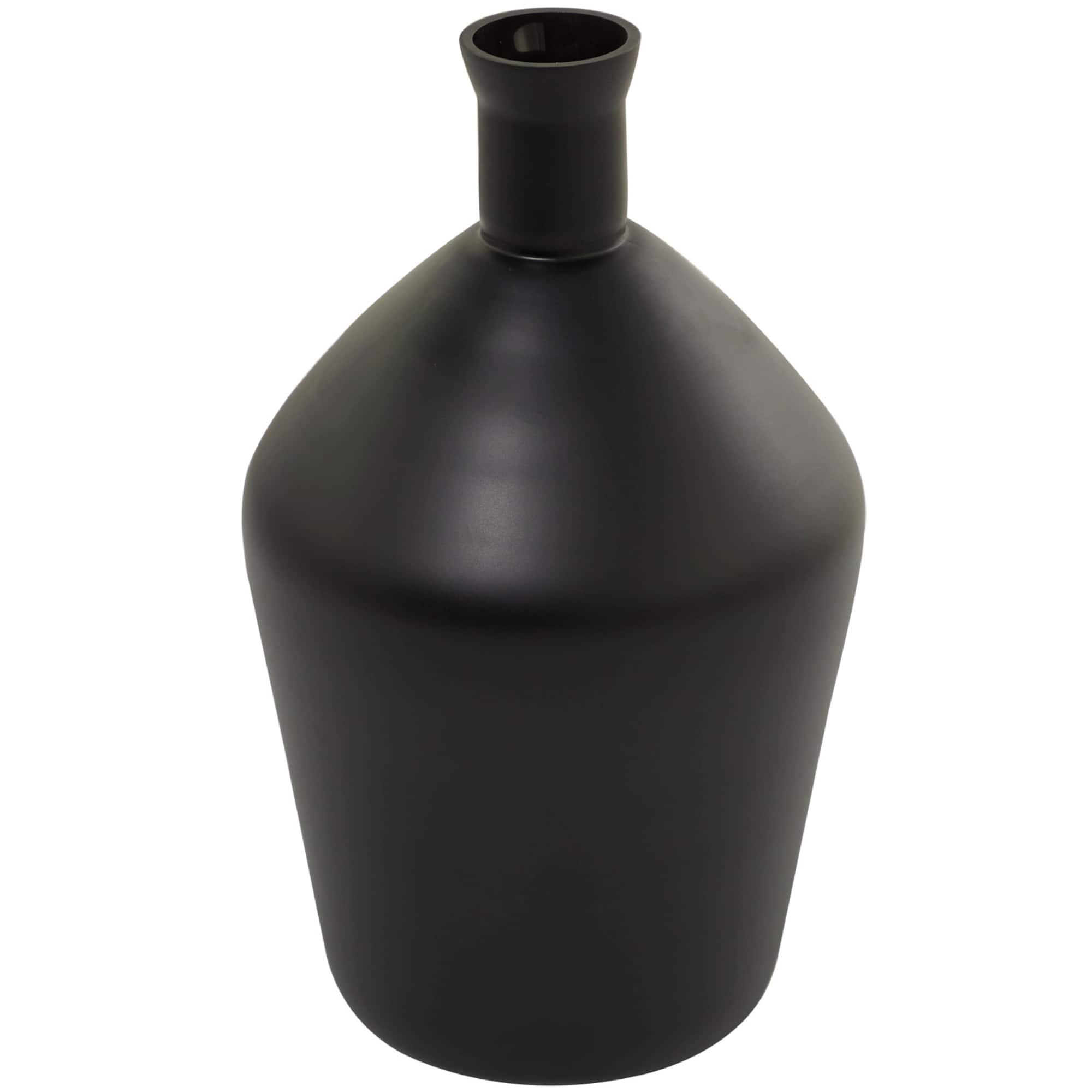 Black Glass Vase 9" x 9" x 15"